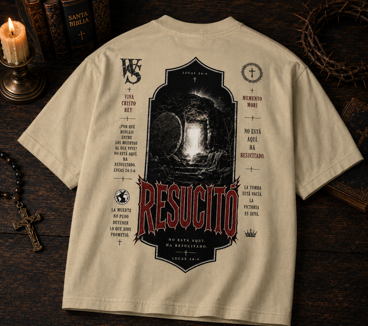 Camiseta "Resucitó" oversize